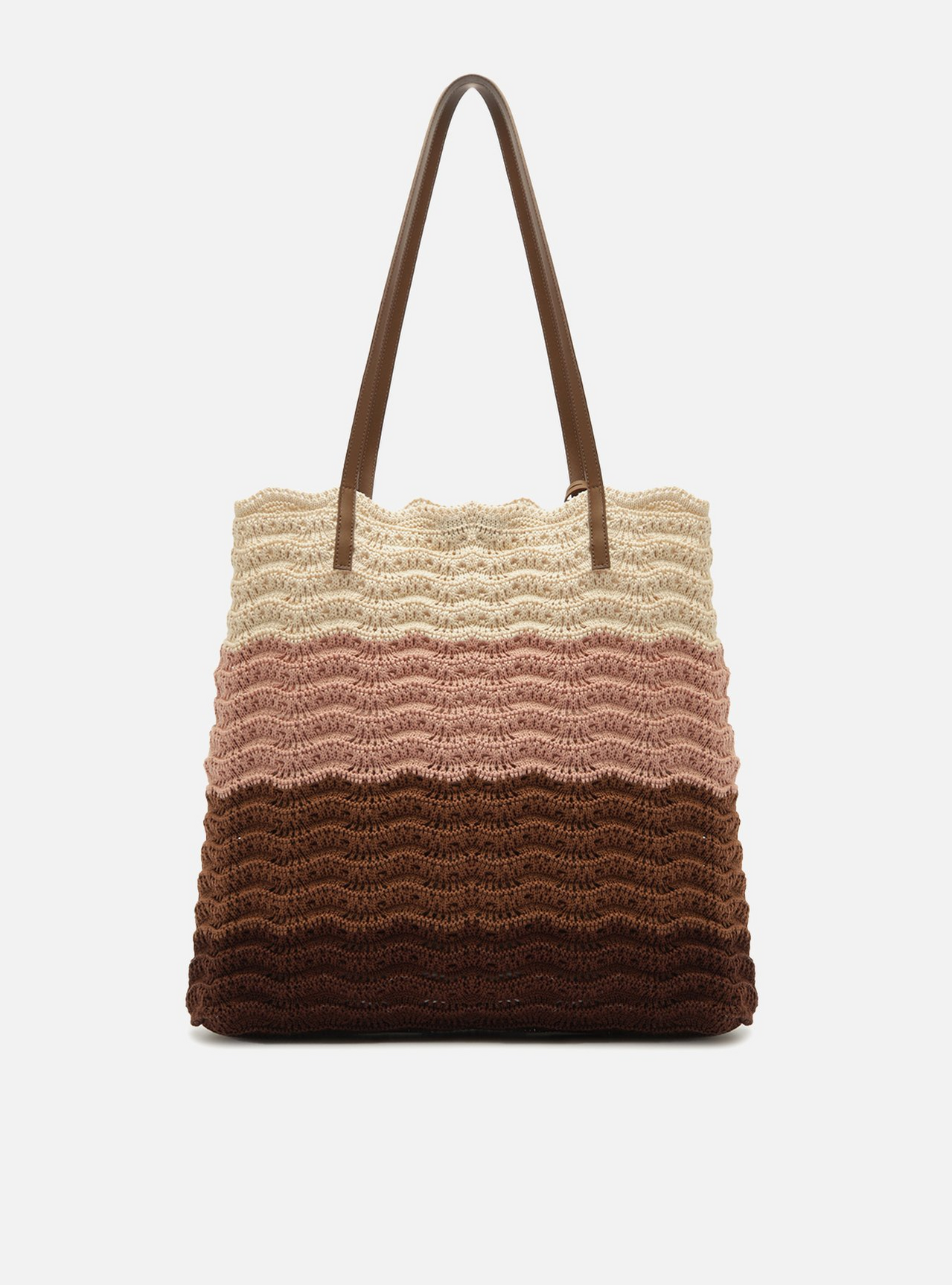 Bolsa Shopping Rosé Mix Crochê Daisy Grande | ZZ MALL