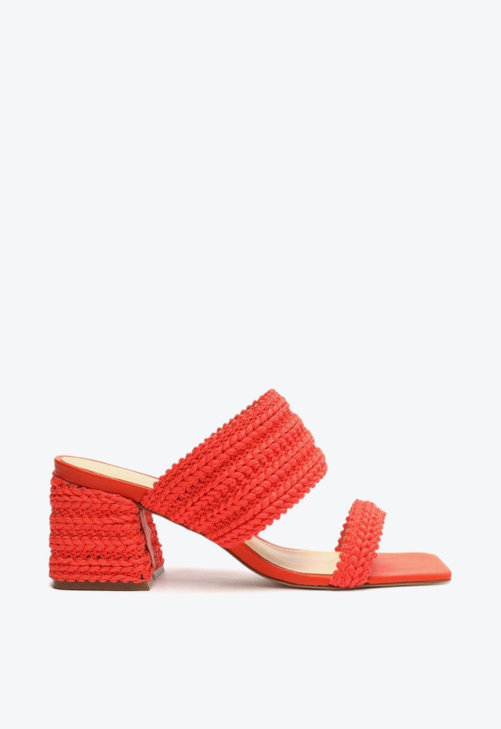 Sand?Lia Coral Arezzo Texturizada Salto Bloco Maju