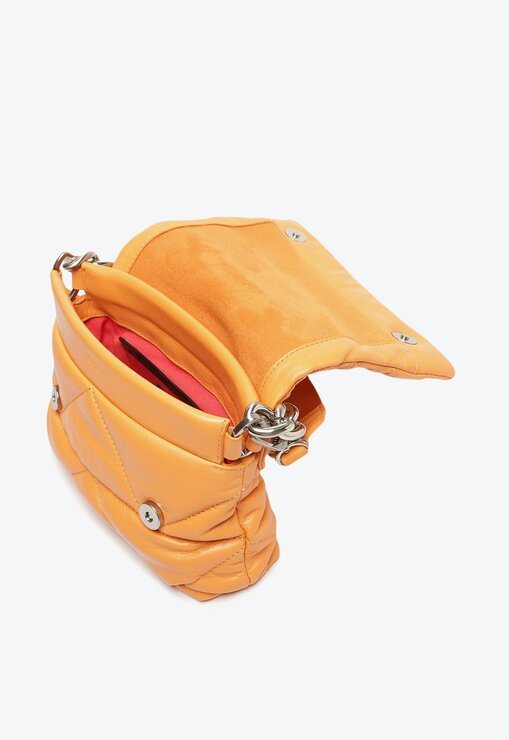 BOLSA TIRACOLO LARANJA SCHUTZ PEQUENA BARBARA COURO CORRENTE