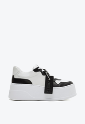 Tênis Plataforma Branco E Preto Schutz Couro