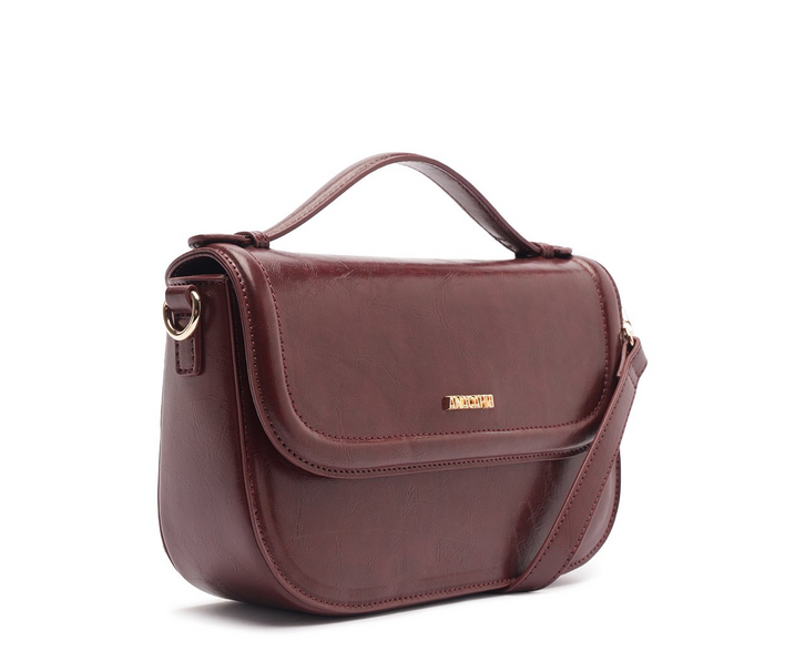 Bolsa Tiracolo Média Com Tampa e Puxador Vermelha | ZZ MALL