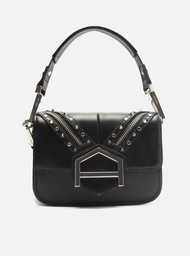 Bolsa Tiracolo Preta Arezzo Couro Pequena Spikes