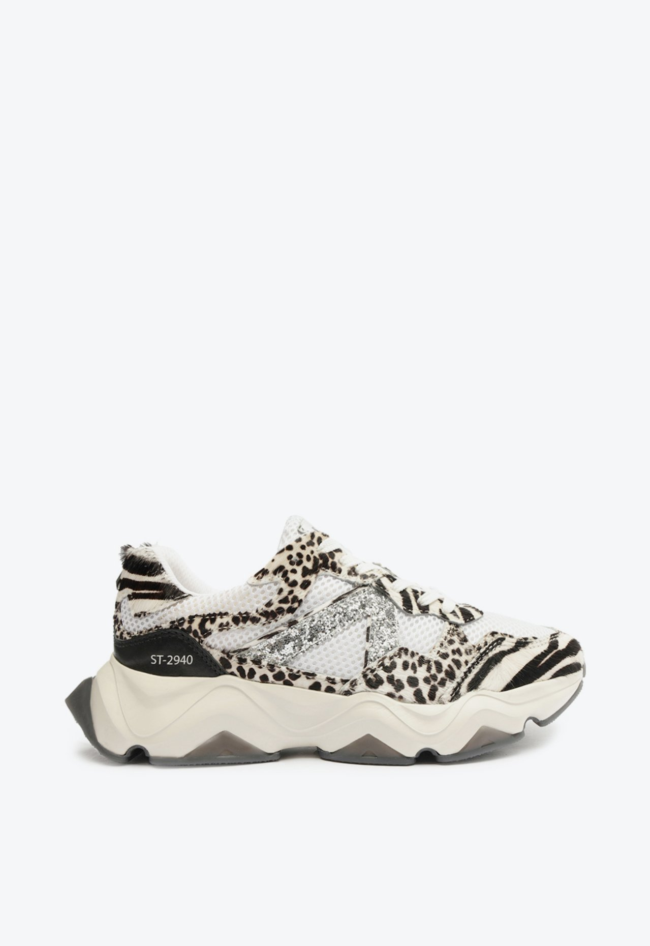Tênis Branco Schutz St Hint Textura Zebra Glitter | ZZ MALL