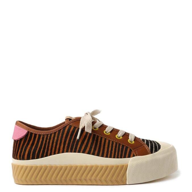 Tênis Arezzo Animal Print Pelo Flatform ZZ Rubber | ZZ MALL