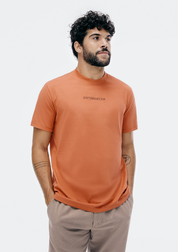 Camiseta Masculina Laranja Hering Comfort Super Cotton Com Estampa