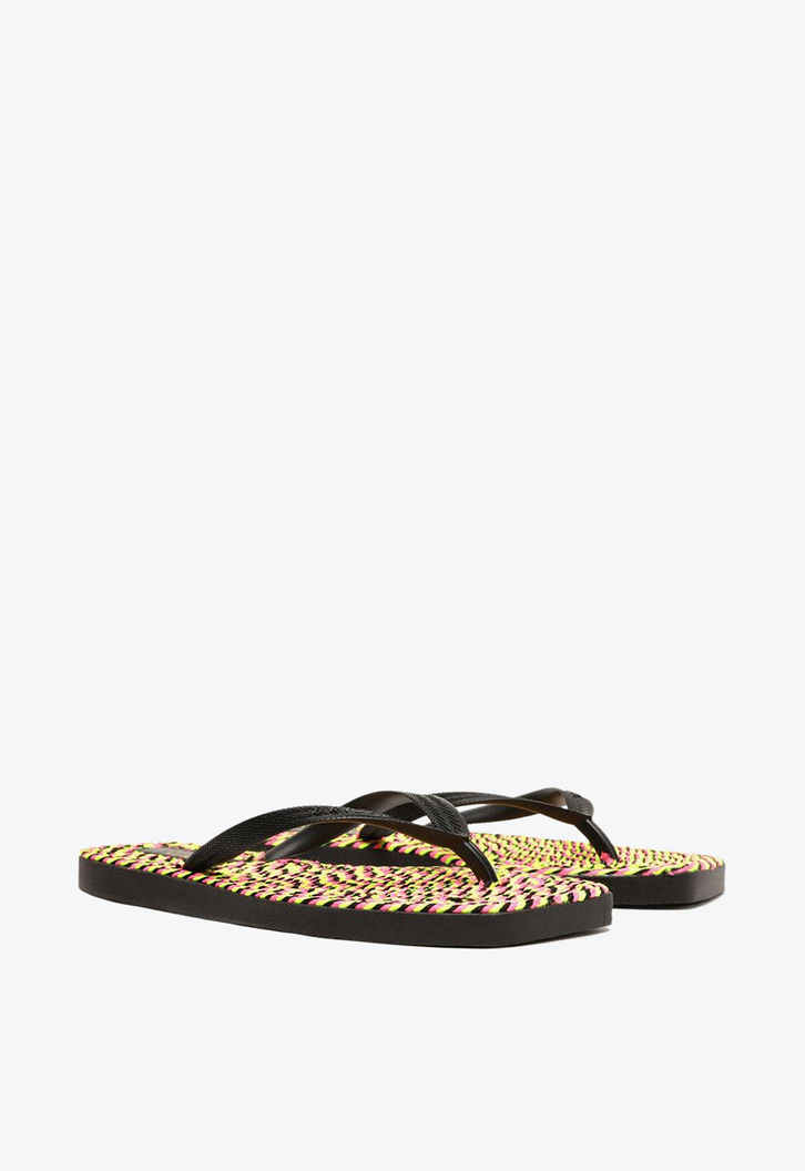 Chinelo De Dedo Preto Brizza Square Crochê