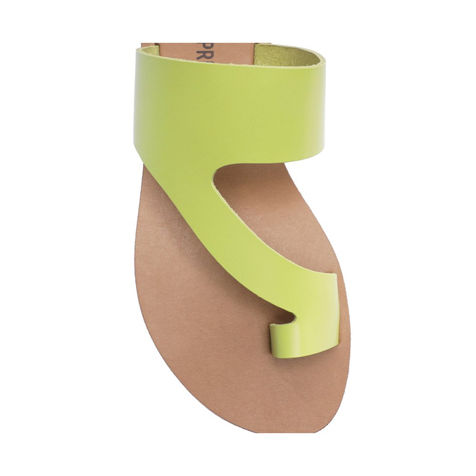 Rasteira Verde Lemon Couro Detalhe Dedo