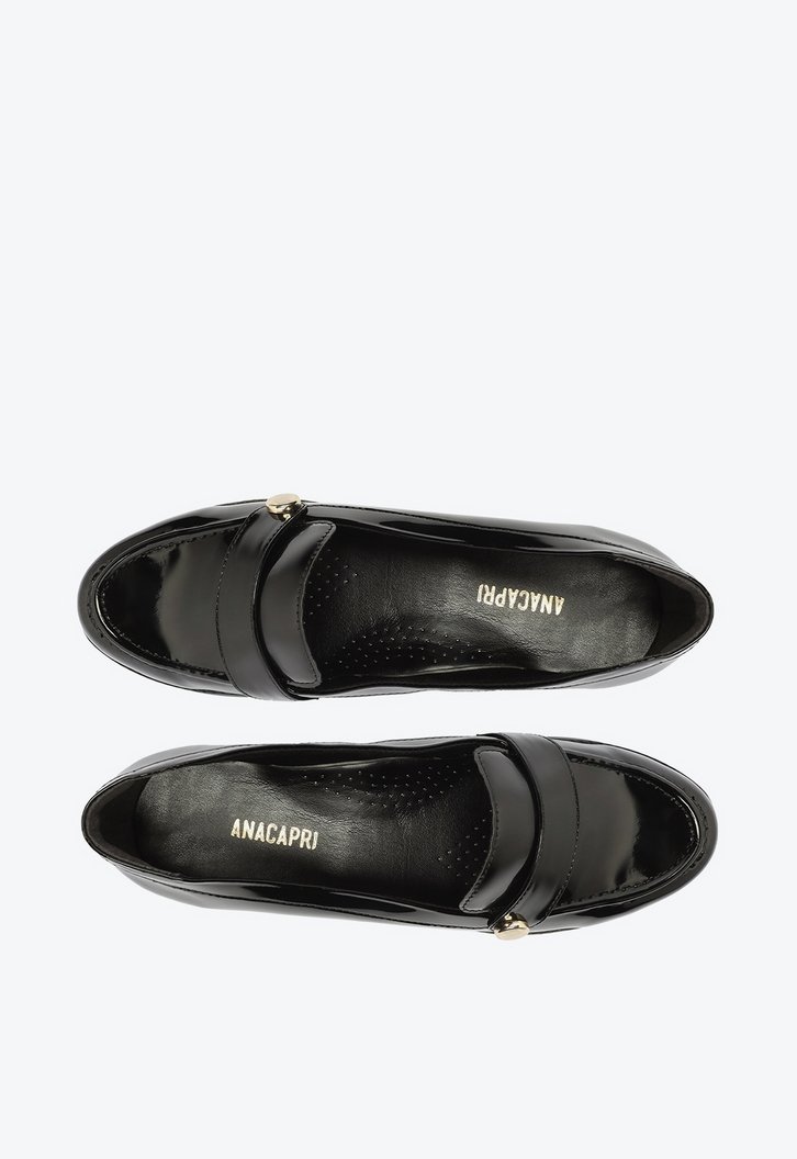 Mocassim Preto Verniz Clássico Lara