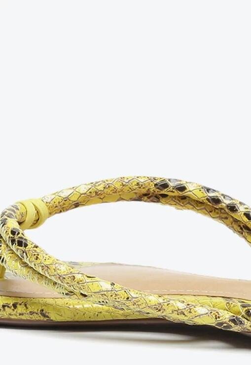 Sandália Rasteira Slide Amarela Schutz Couro