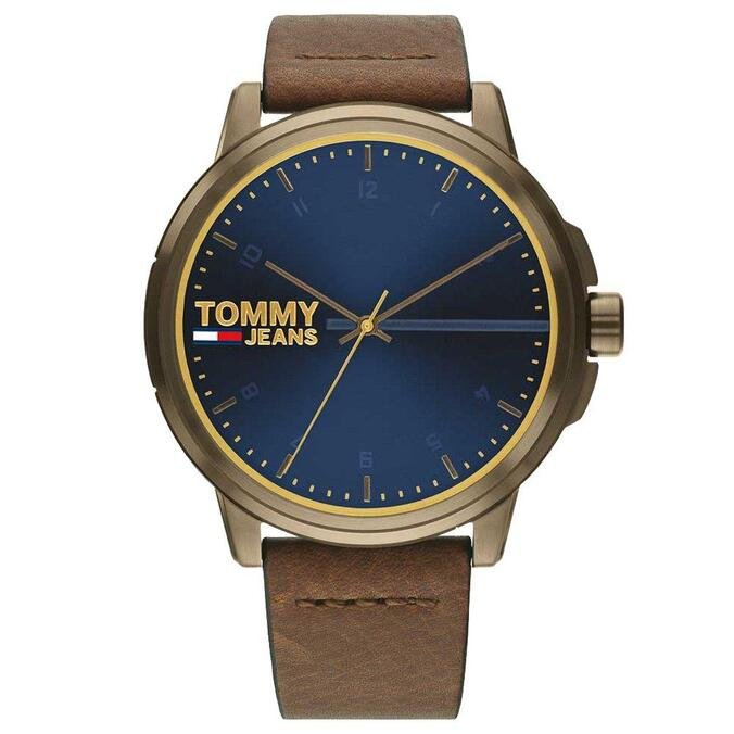 Relógio tommy jeans masculino couro marrom clearance