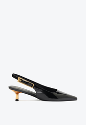 Scarpin Preto Schutz Slingback Ciara Pump Mid Couro