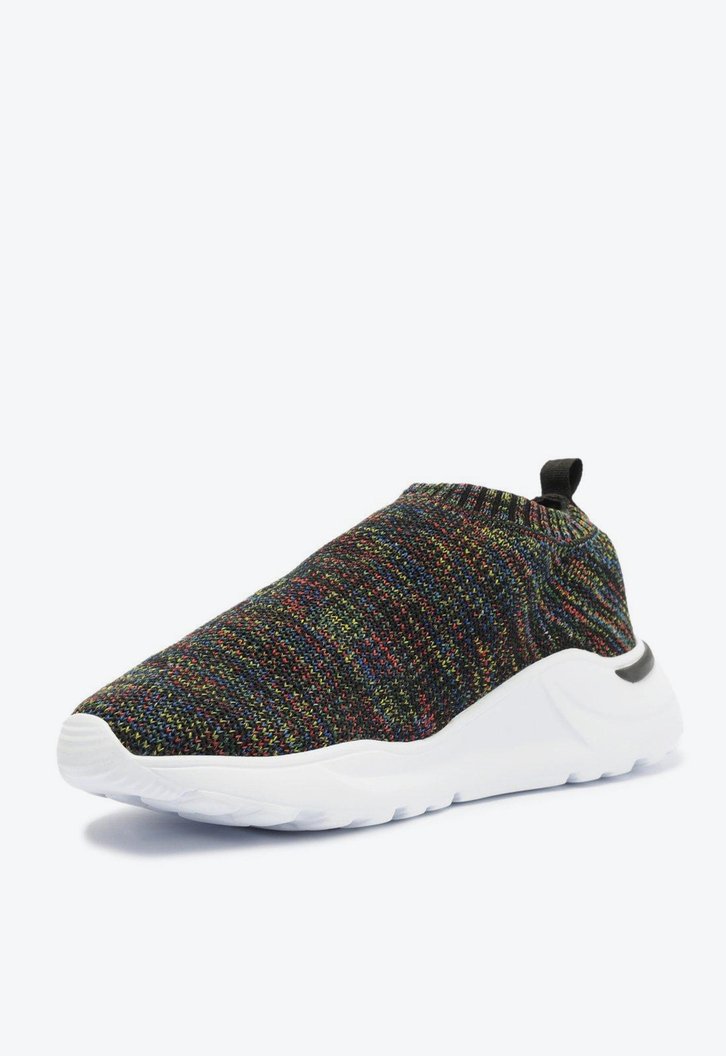 Tênis Slip On Preto Anacapri Knit Detalhe Colorido