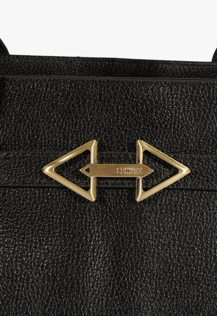 Bolsa Tote Sally Grande de Couro Preta | ZZ MALL