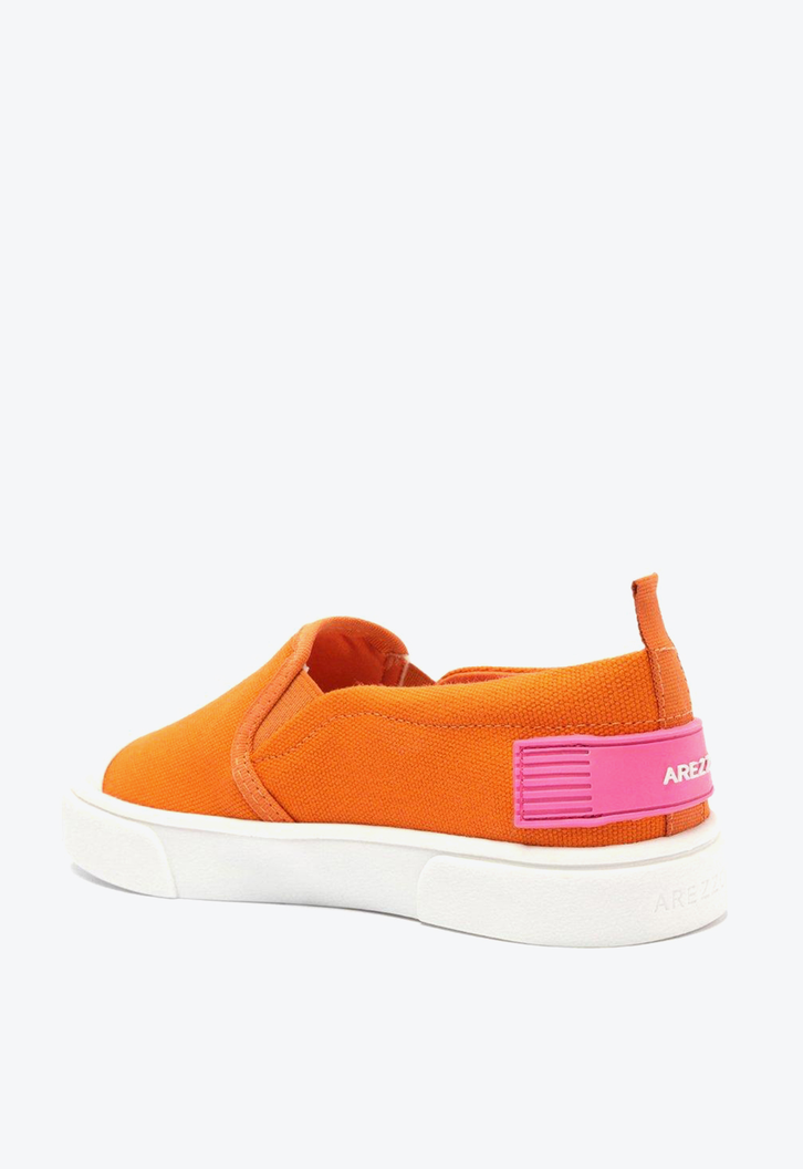 Tênis Slip Laranja Arezzo On Lona Elásticos Bambini