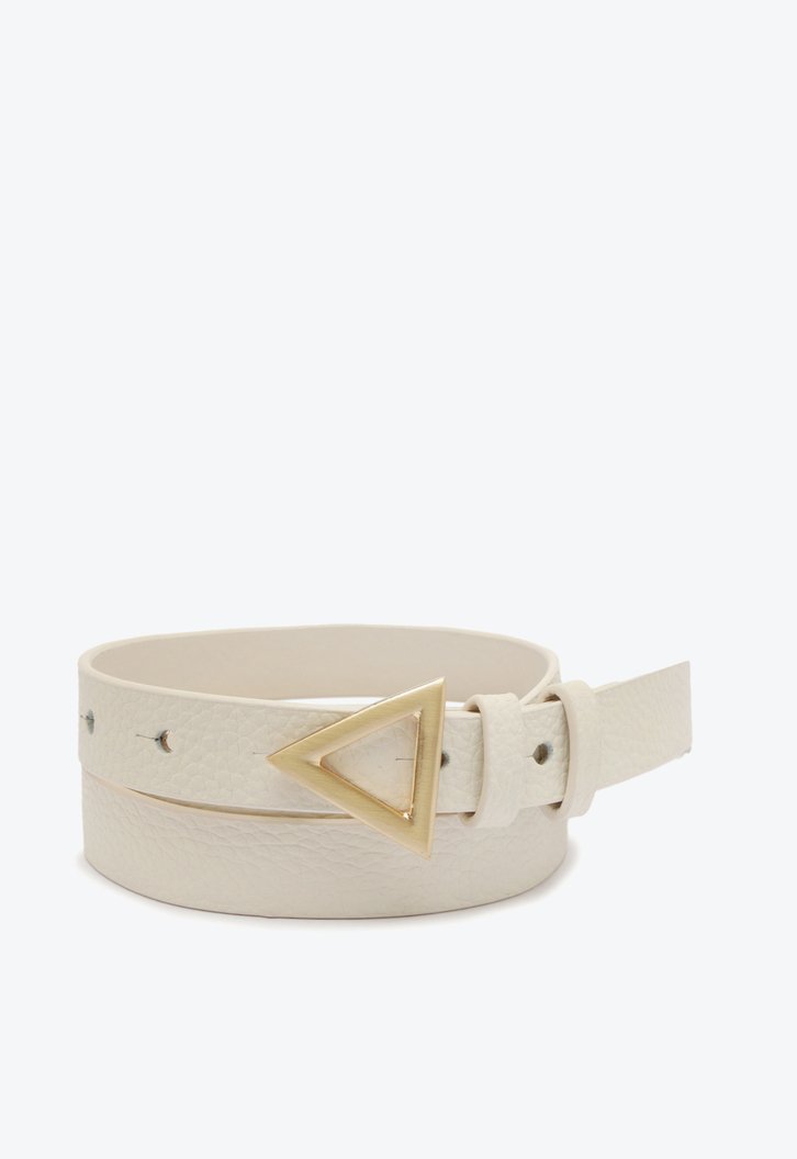 Cinto Fino Path Couro Branco