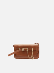 Bolsa Tiracolo Marrom Arezzo Couro Pequena Tira Fivela