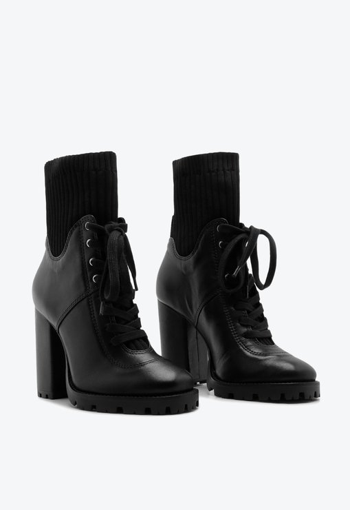 Combat Schutz Boot Salto Knit Black