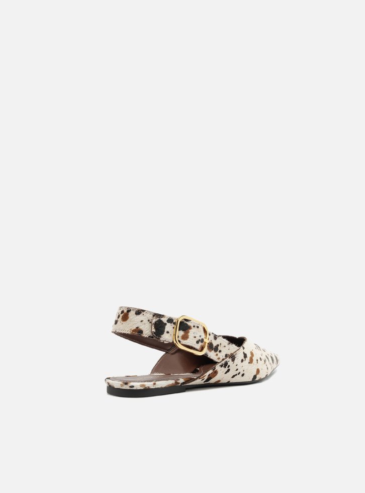 Sapatilha Animal Print Slingback Fivela