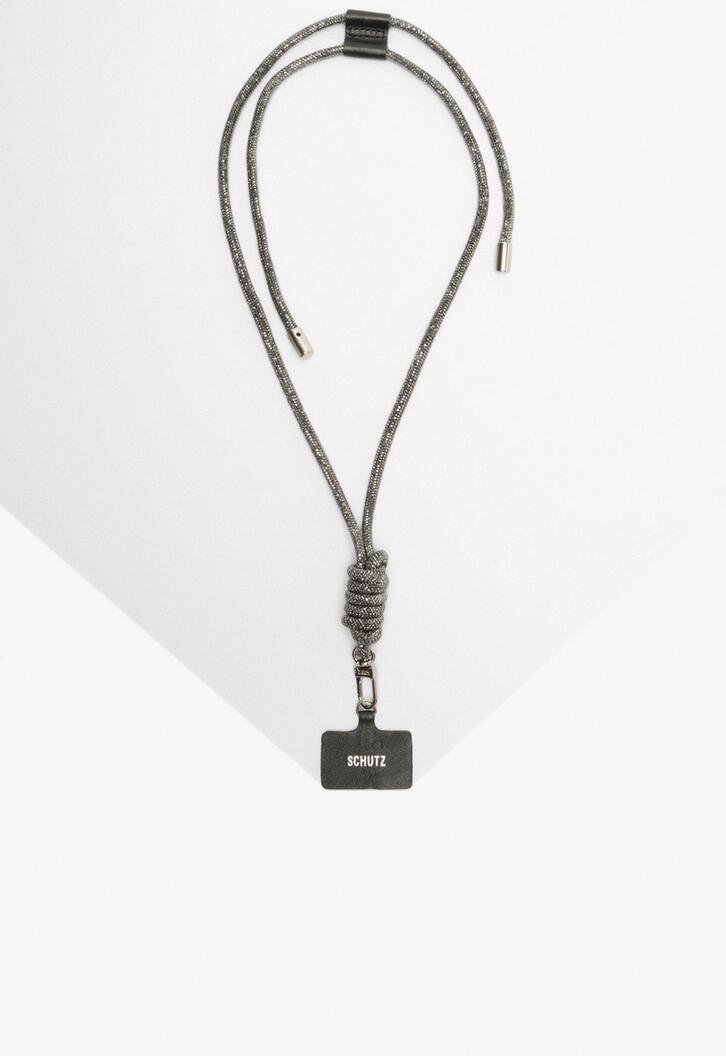 Cordão Celular Nancy Glam Cristais Preto