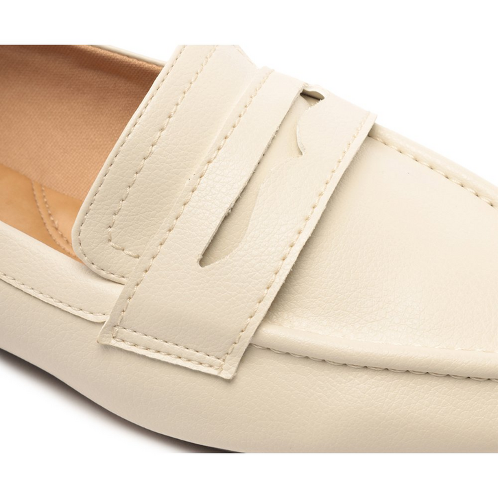 Mocassim Madri Bico Quadrado Branco