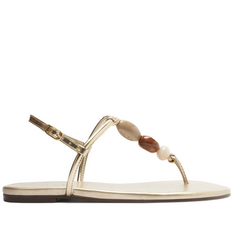 Rasteira Slim Pedrairias Dourada