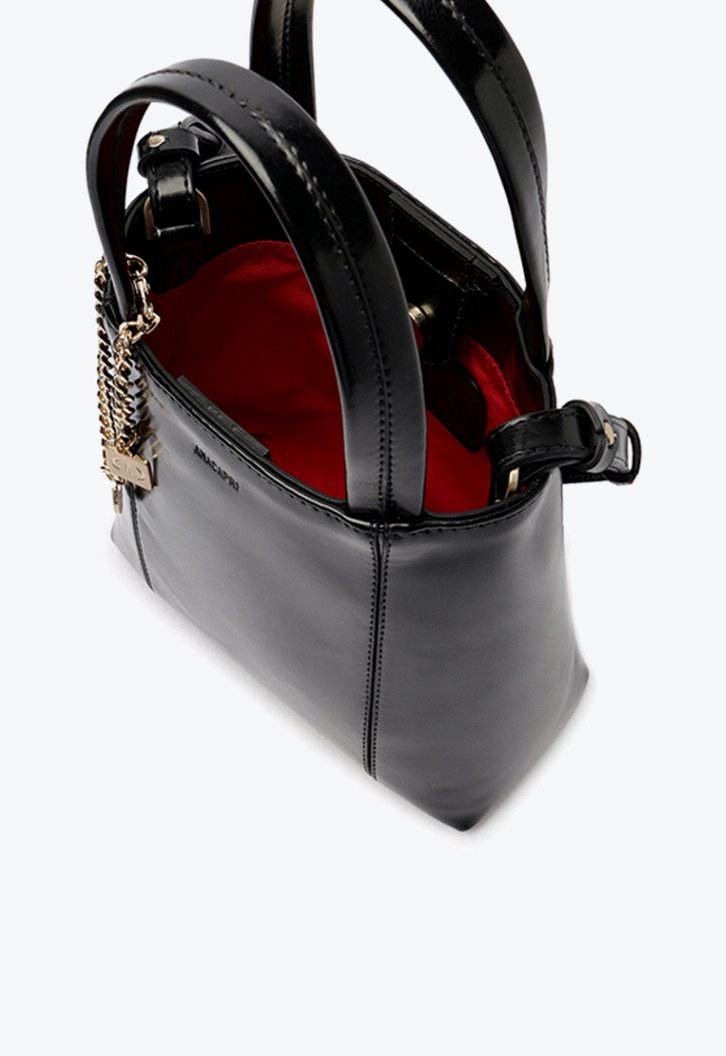 Bolsa Tote Média Madri Chaveiro Preta