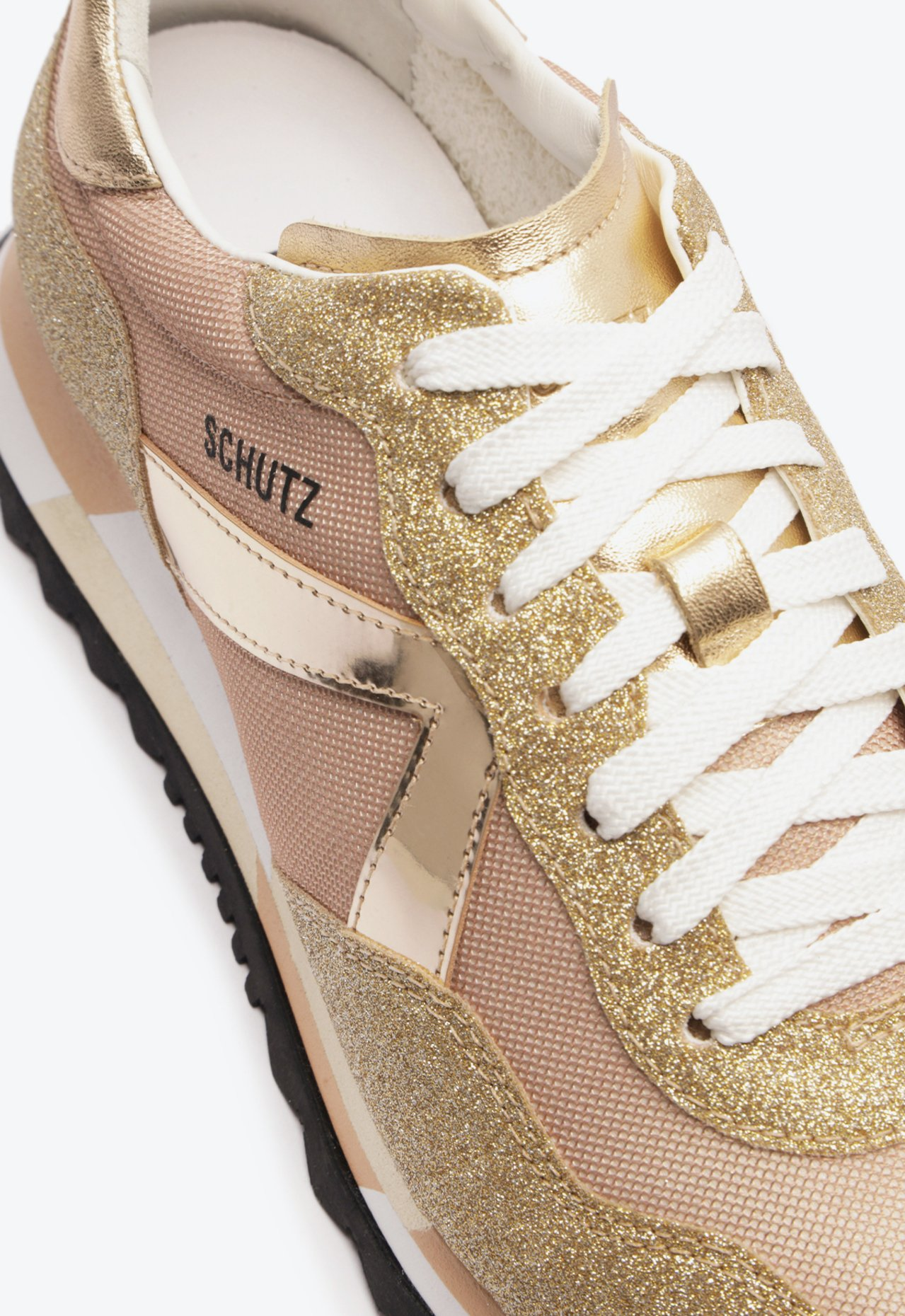 B'z 「GOLD」 Tênis Bege E Dourado Schutz | ZZ MALL