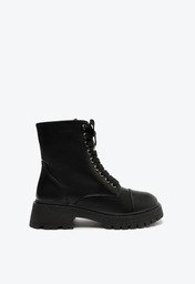 Bota Coturno Preta Anacapri Cano Curto Tratorada