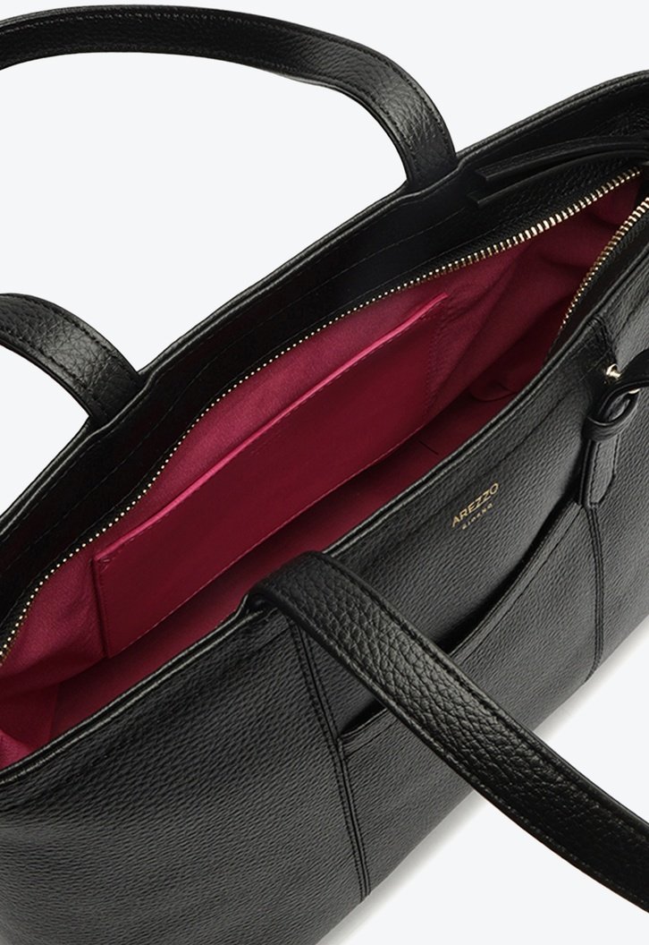 Bolsa Shopping Preta Arezzo Grande Bolso Frontal