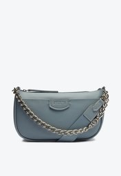 Bolsa Crossbody Azul Anacapri Baguete Corrente E Alça Gorgurão