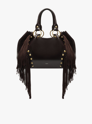 Bolsa Tote Marrom Couro Grande Rebites