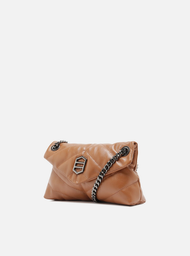 Bolsa Tiracolo Marrom Arezzo Couro Matelassê Média