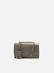 Bolsa Tiracolo Cinza Arezzo Couro Abraccio Pequena
