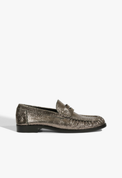 Mocassim Tyche Couro Prateado