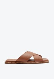 Rasteira Marrom Anacapri Tiras Cruzadas Comfy