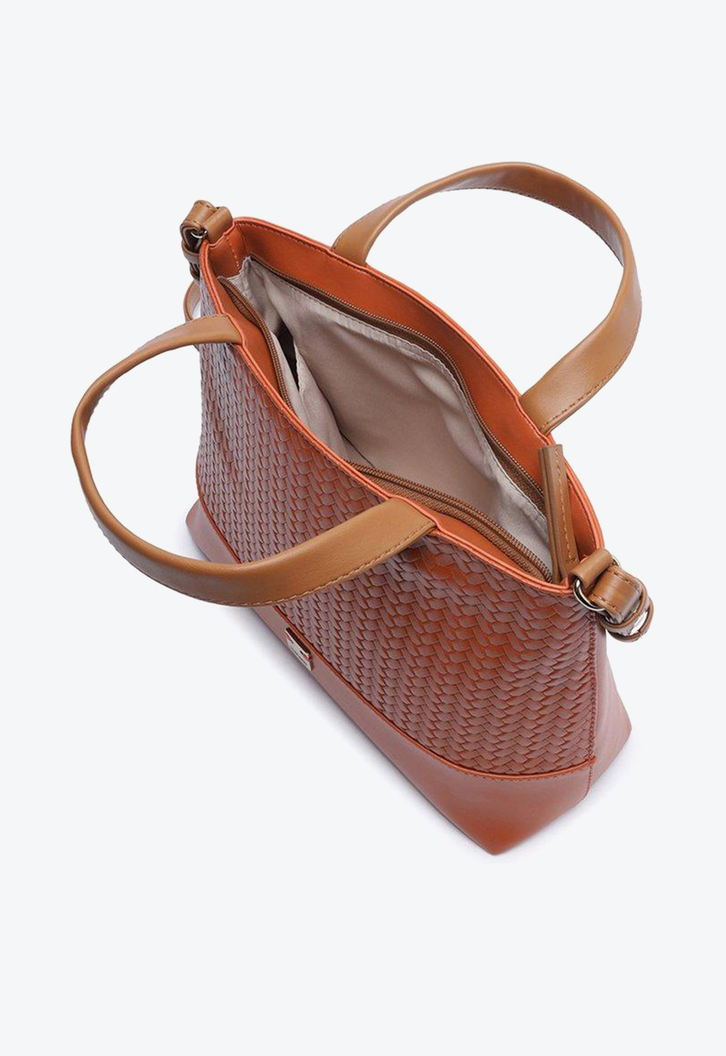 Bolsa Tote Laranja Anacapri Tressê Média