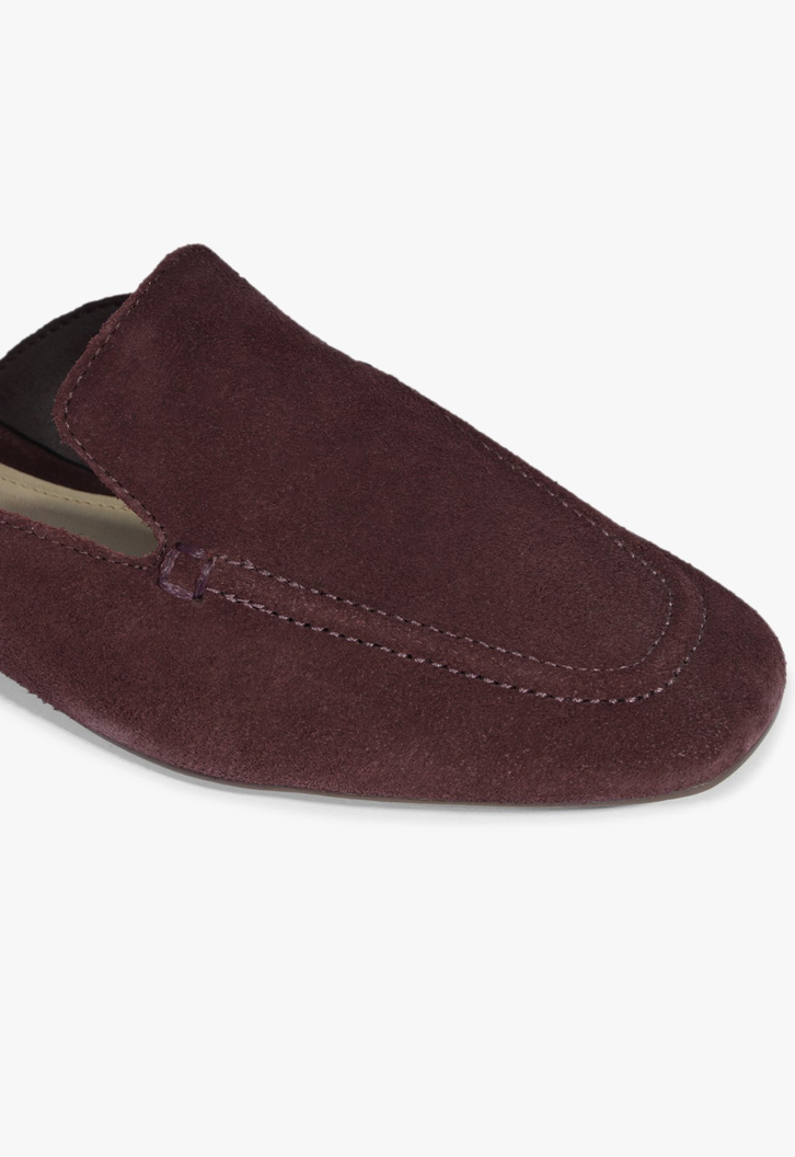 Sandália Mule Comfy Suede Vinho