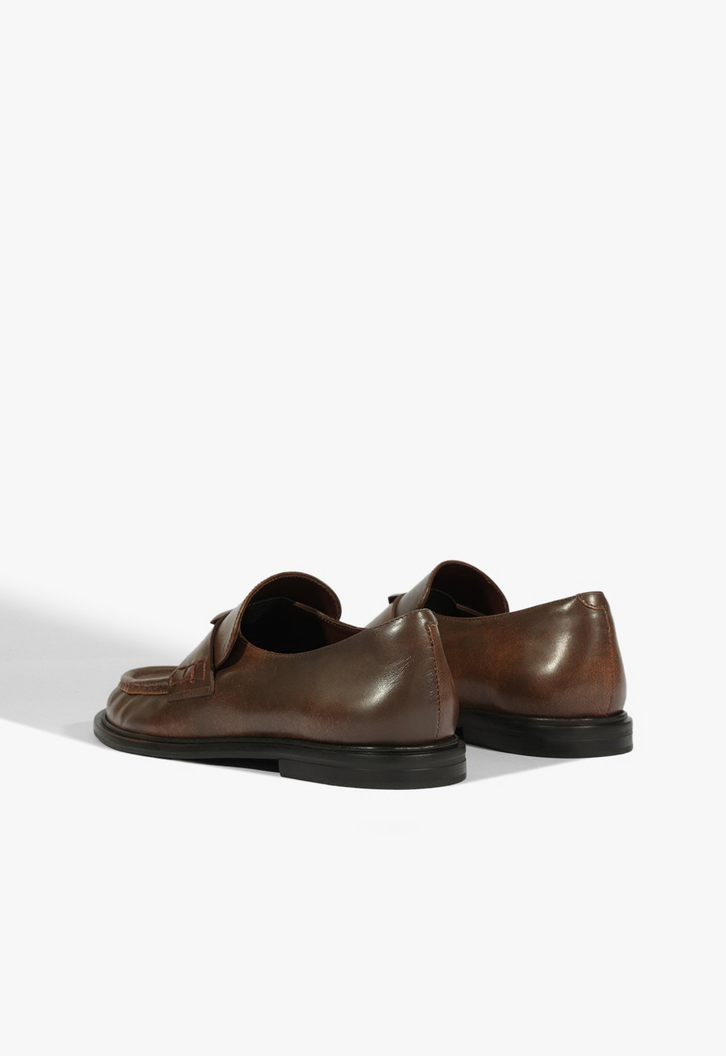 Mocassim Fresh Boho Couro Destonado Marrom