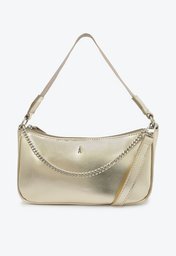 Bolsa Crossbody Dourada Anacapri Média Alça Acetinada Corrente
