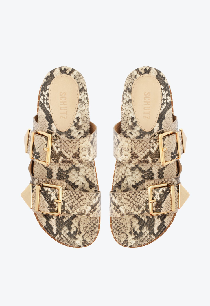 Papete Naomi Sporty Couro Snake