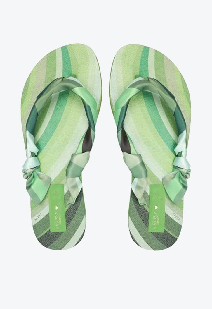 Chinelo De Dedo Verde Brizza  Estampa Tiras Triya