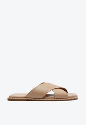Rasteira Bege Anacapri Tiras Cruzadas Comfy