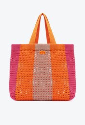 Bolsa Shopping Pink E Laranja Anacapri Grande Crochê