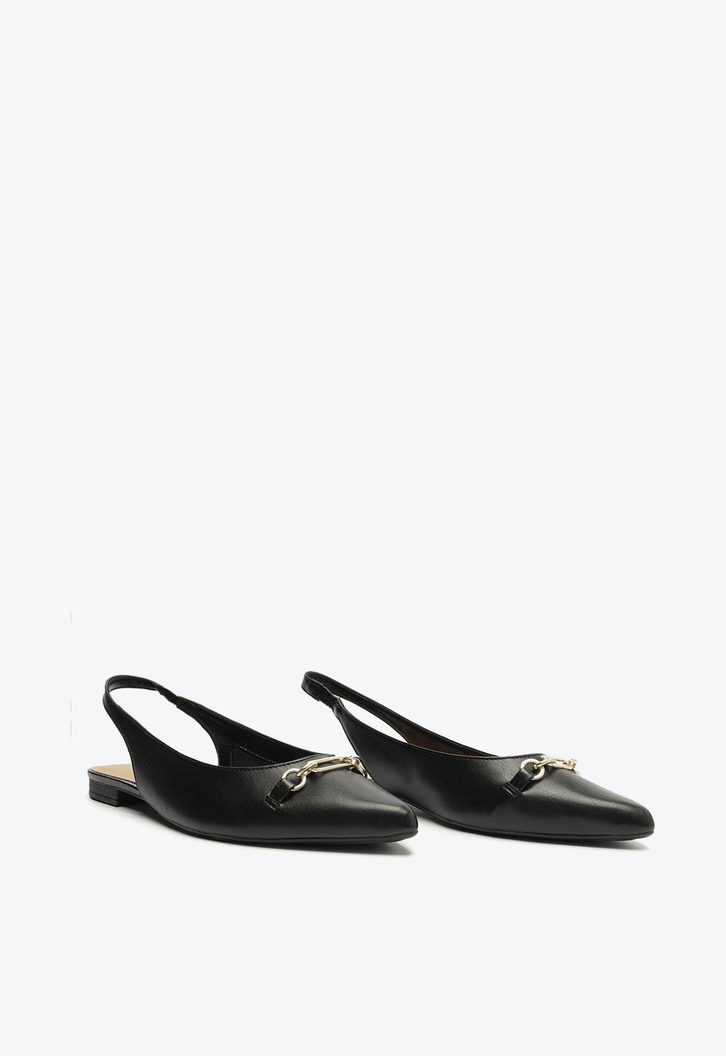 Sapatilha Preta Anacapri Slingback Bico Fino Classy