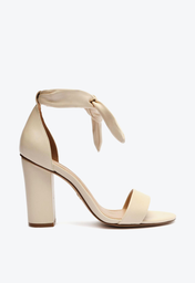 Sandália Off-White Arezzo Couro Salto Alto Bloco Isabelli