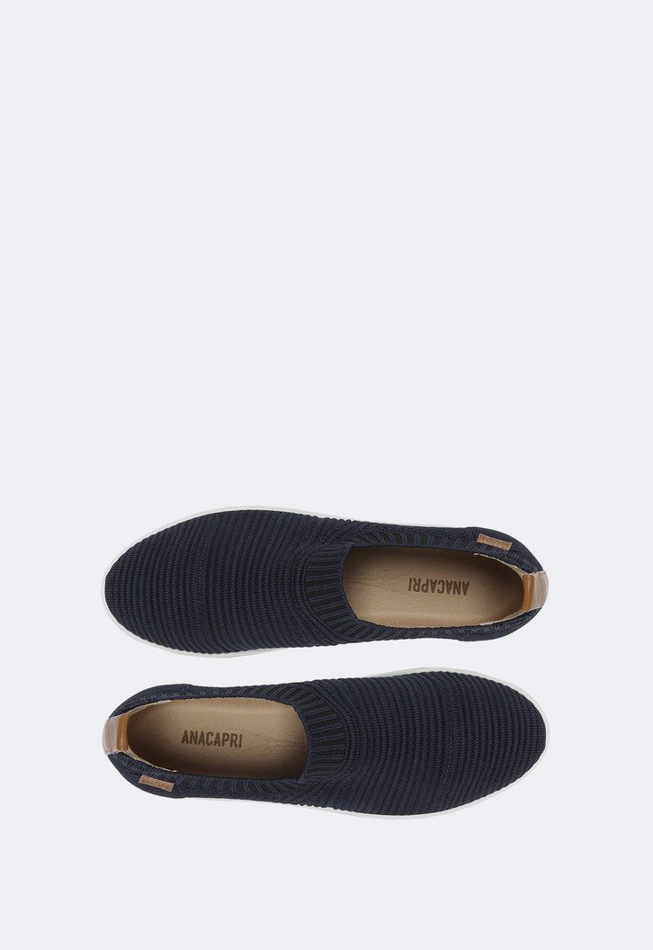 Tênis Slip On Azul Knit