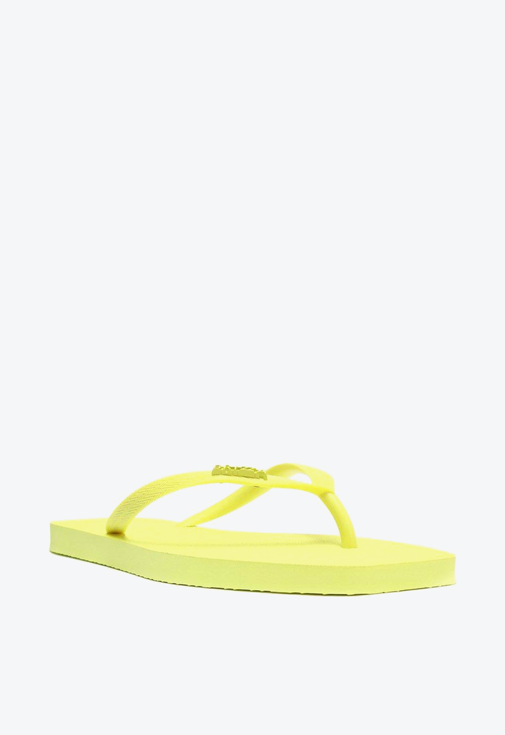 Chinelo de Dedo Amarelo Bico Quadrado Tiras Brizza