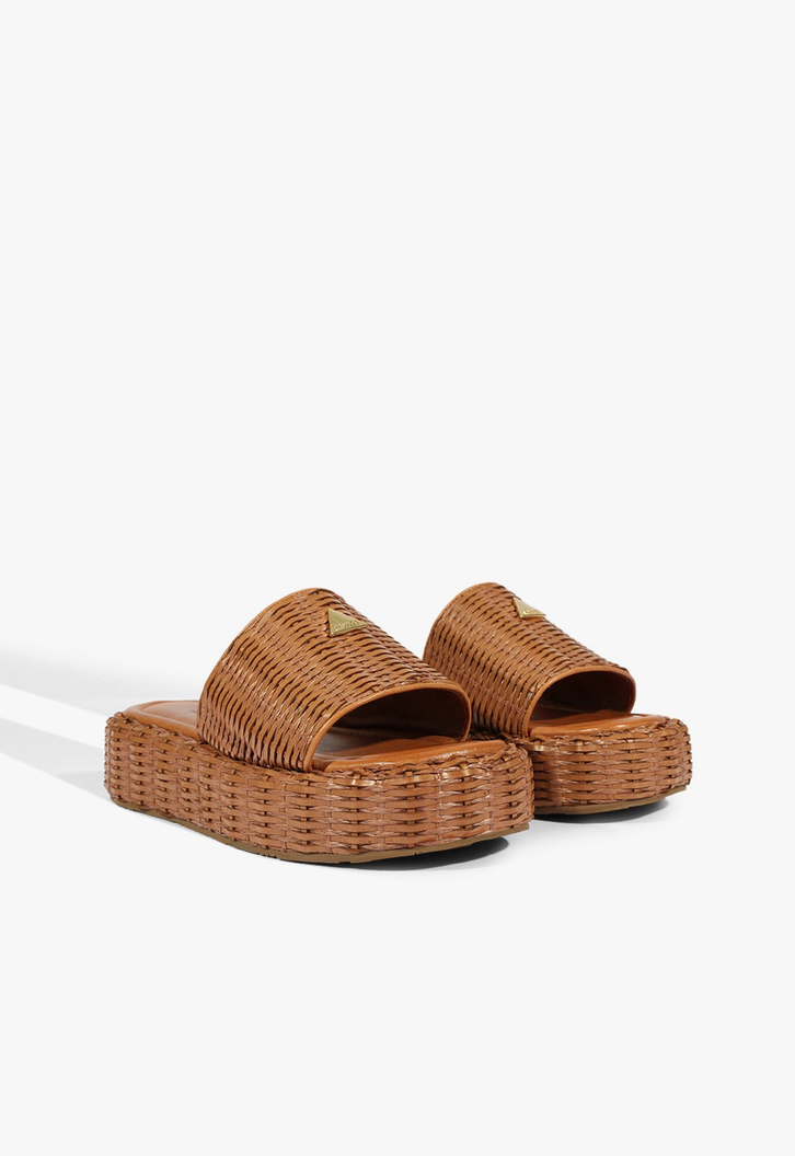 Chinelo Plataforma Marrom