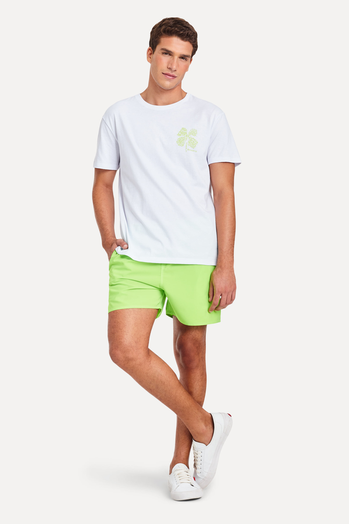 Camiseta Branca Reserva Slim Estampada Trevo Boas Novas