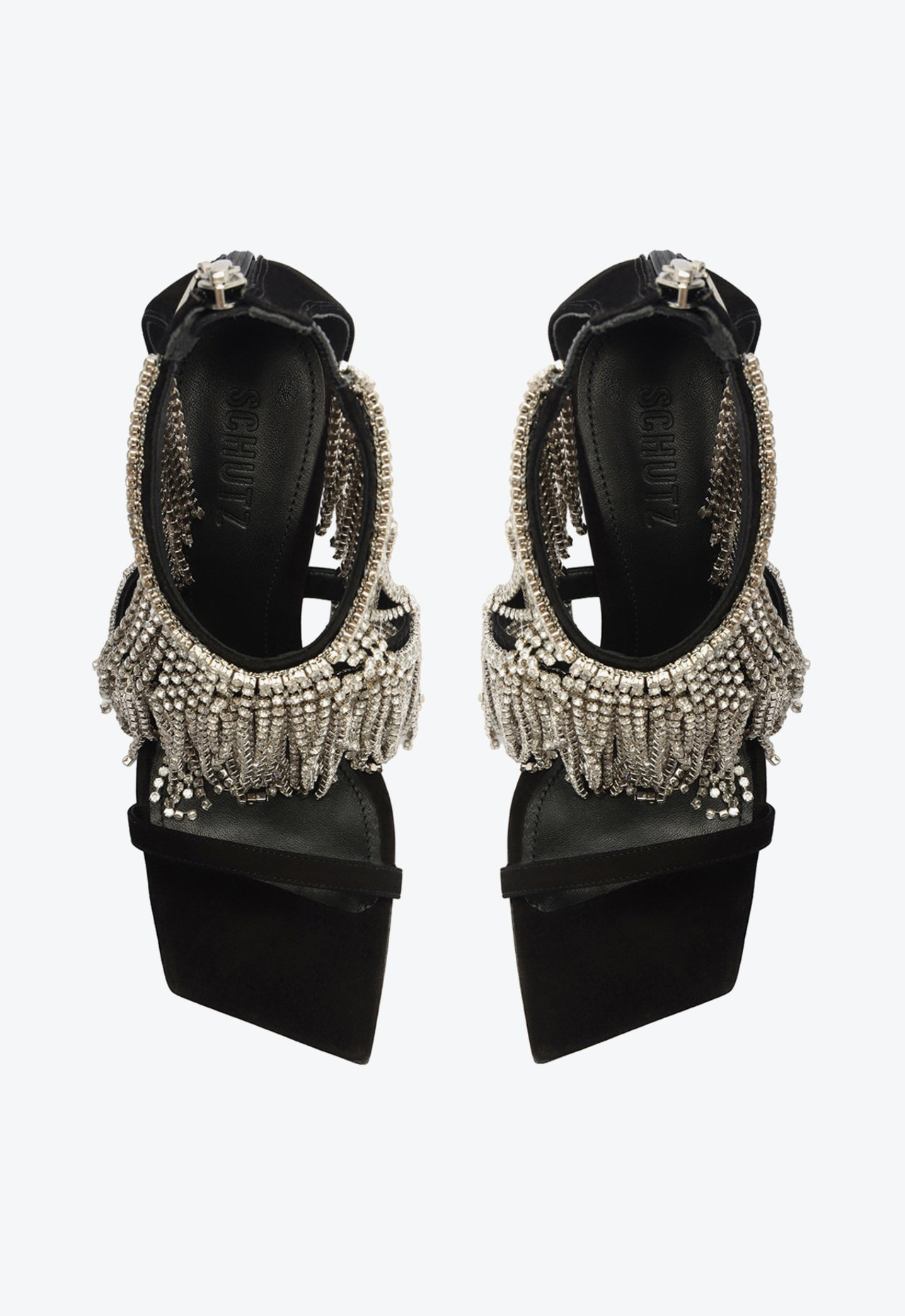 Sandália Preta Schutz Kendall Shine Camurça | ZZ MALL